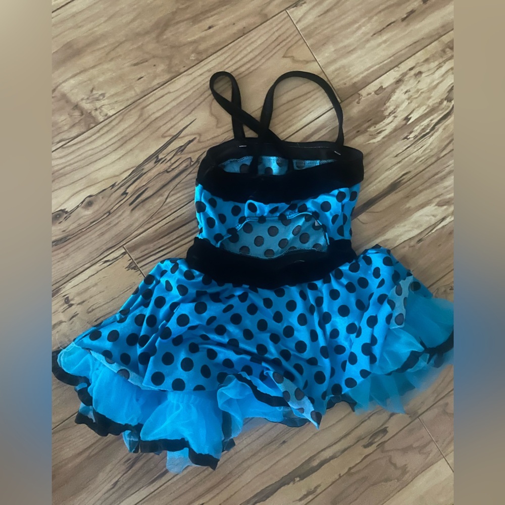 Artstone girls dance outfit costume size SC Blue Polka Dot Kids Costume - Picture 2 of 4